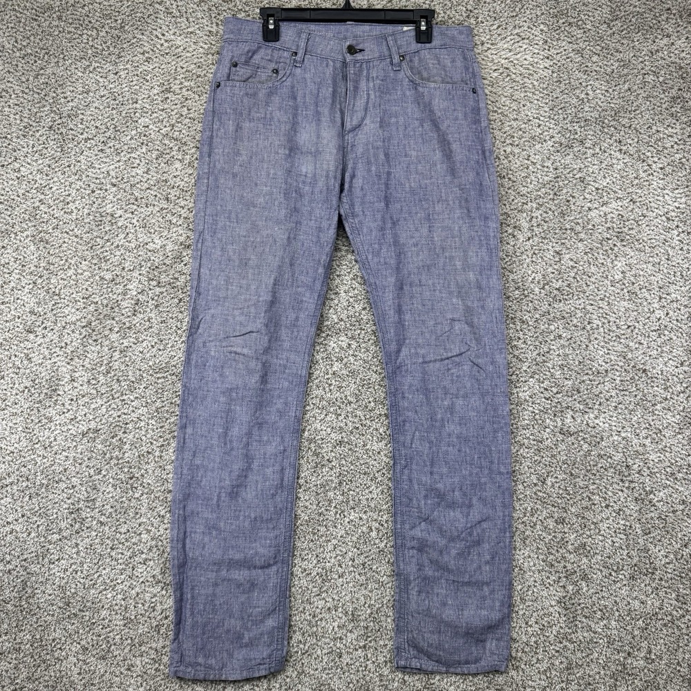 Rag & Bone Pants Men's 33x33 RB19X Purple Charm Low Rise Slim Straight Leg Linen
